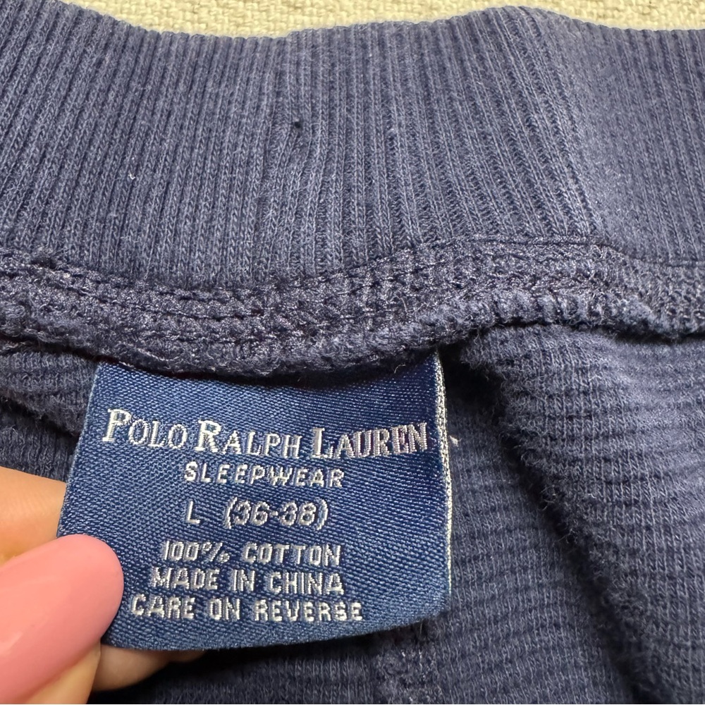 Ralph Lauren Polo Men’s Navy Blue Waffle Lounge Sleepwear Pants L - Picture 8 of 8